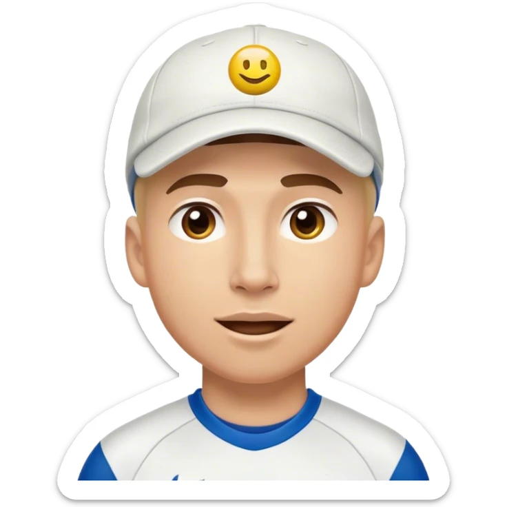 "Crea un emoji estilo Apple con el rostro de un joven entrenador de fútbol, con una gorra deportiva y una expresión motivadora. El diseño debe ser limpio y moderno, con colores vibrantes pero profesionales. El emoji debe transmitir energía, disciplina y pasión por el entrenamiento. Fondo transparente para usar en redes sociales." sticker