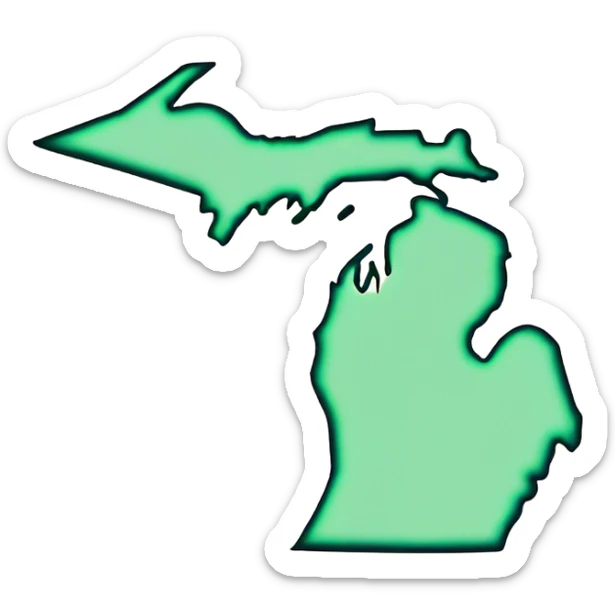generate a drawing of the outline of the state of michigan  sticker