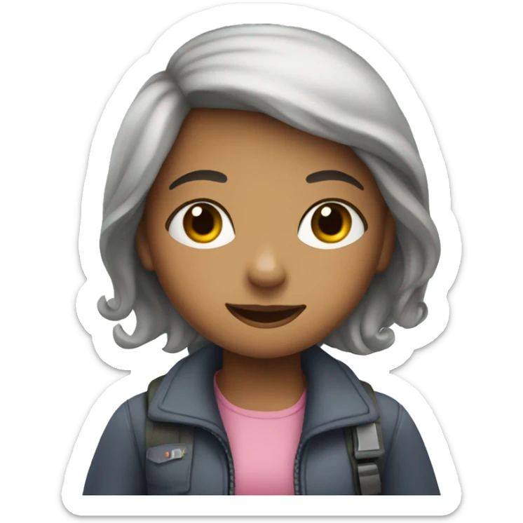 Girl in a plane sticker