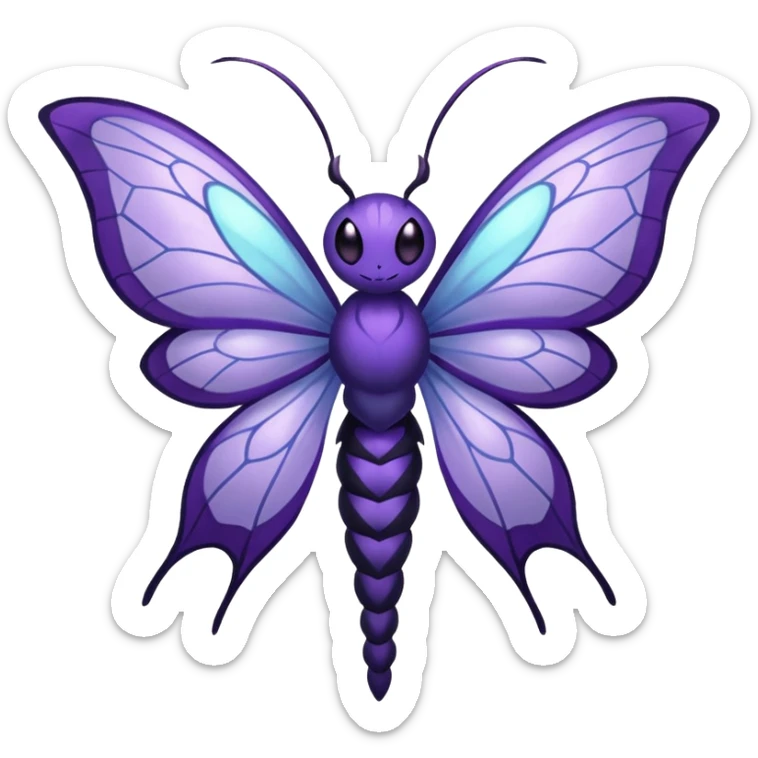 Venomoth-Haunter-Venom-Butterfree-Lunala-Fakémon-hybrid-creature (full body)  sticker