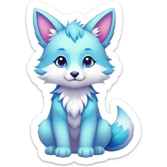 Kawaii bright fantasy ethereal anthro fursona animal sticker