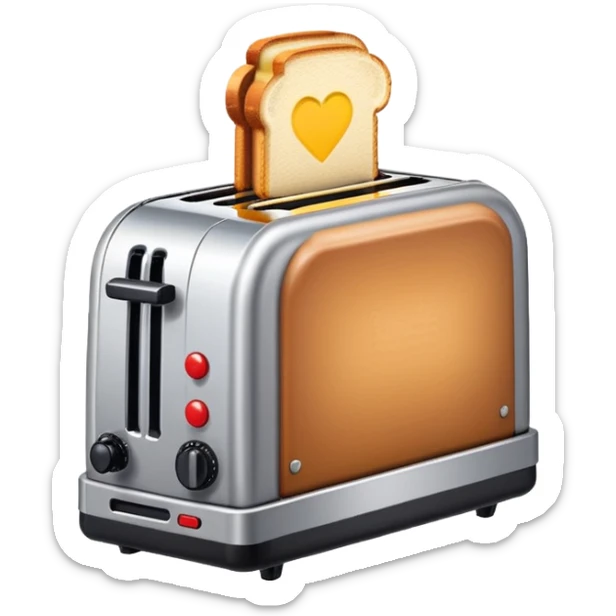 A pixel art emoji of a toaster, rendered in a retro 8-bit style with simple, bold colors. sticker