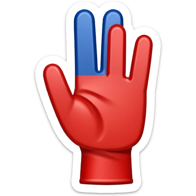 sports foam finger american football blue (#00A3E0) and red (#F9423A) sticker