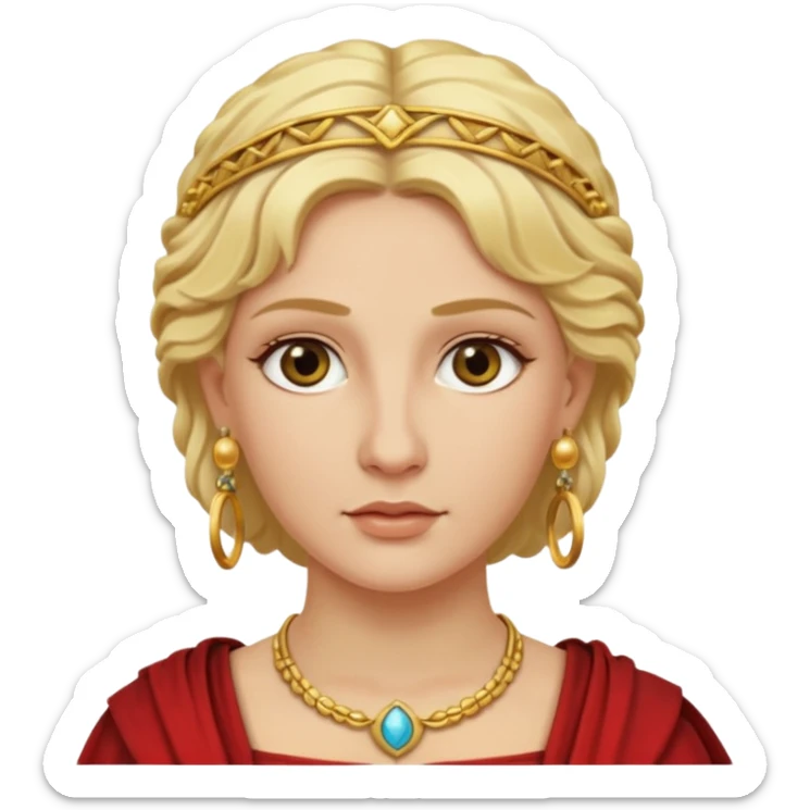 Ancient Roman woman with earrings and blonde hair sticker