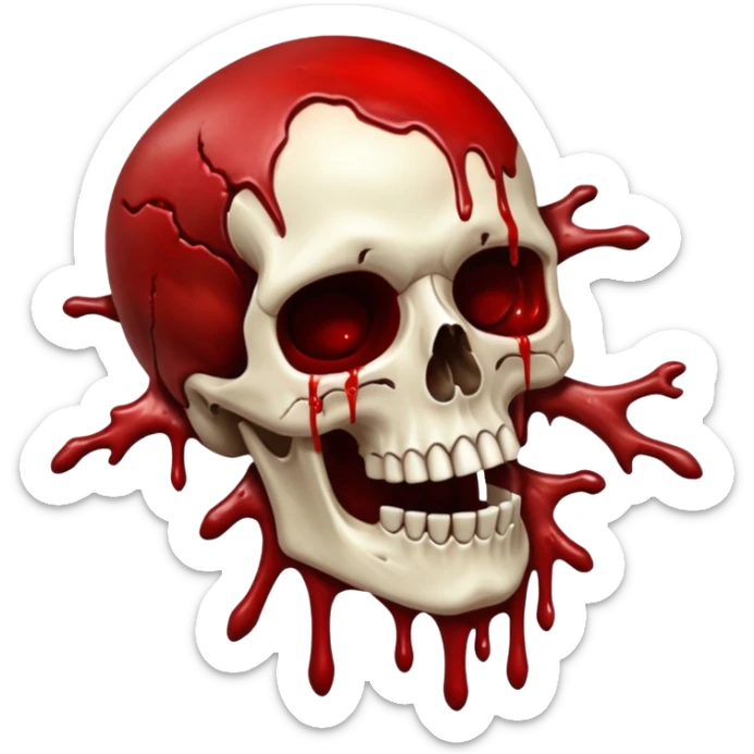 3D rotting corpse jumping in the air. In the style of your bloody skull art. More blood sticker