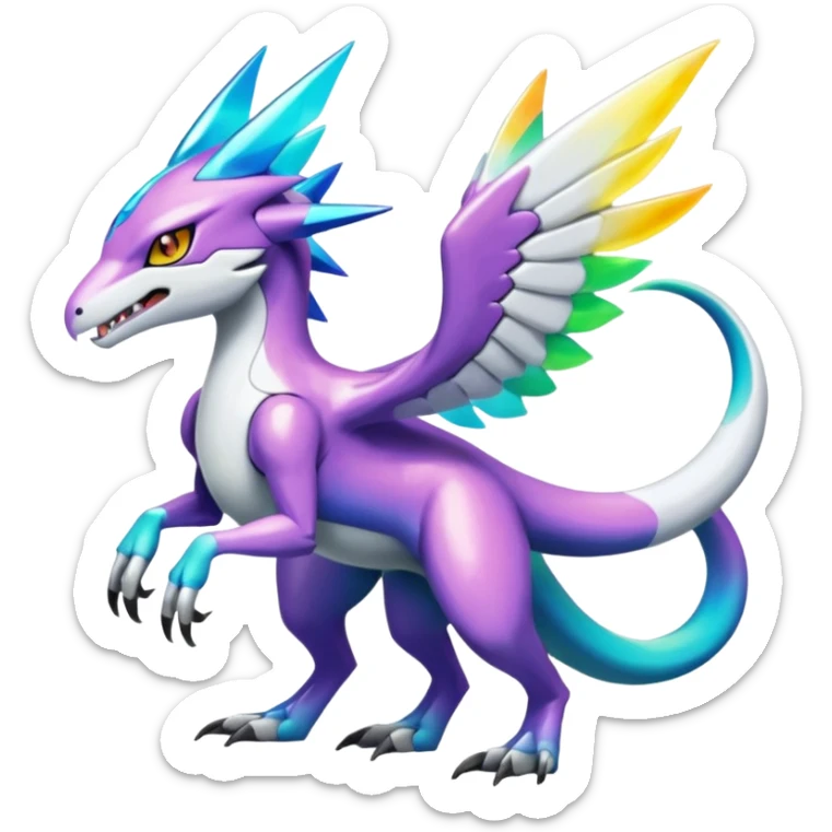 Meloetta-Latios-Wargreymon-Sergal-Pokémon-Digimon-Fakémon-fusion-hybrid-creature sticker