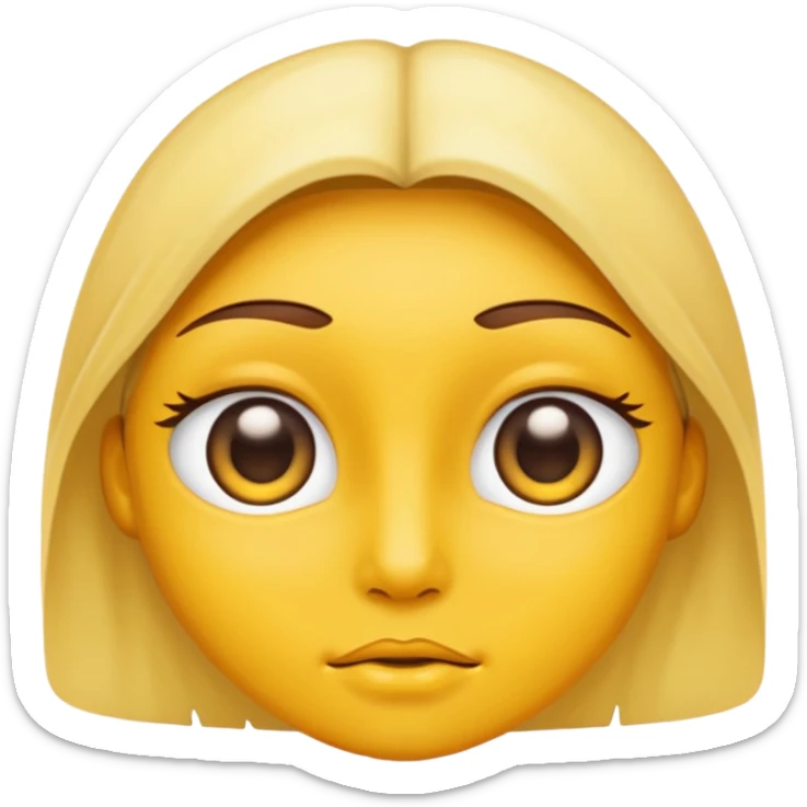 From the previous emoji I want the center above section of the head be yellow sticker
