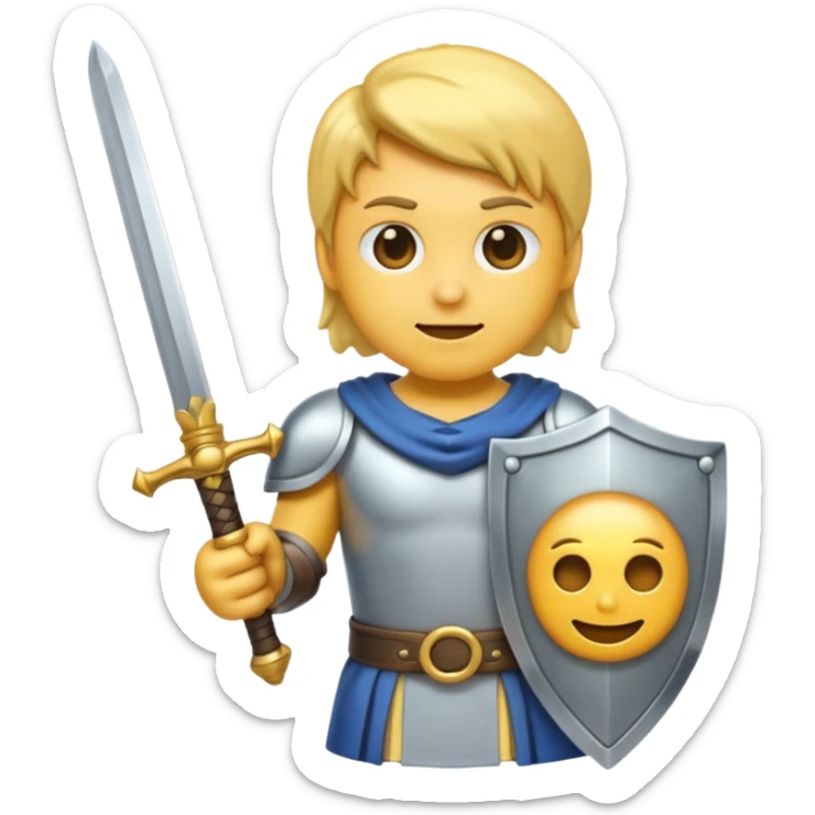 Emoji holding sword sticker