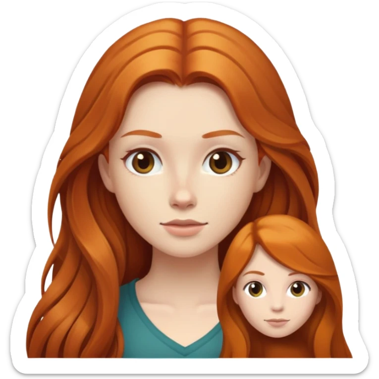long hair ginger girl long hair brunette girl sticker