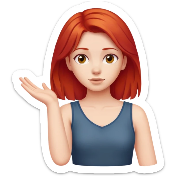 Girl with red hair I don’t know arm signal sticker