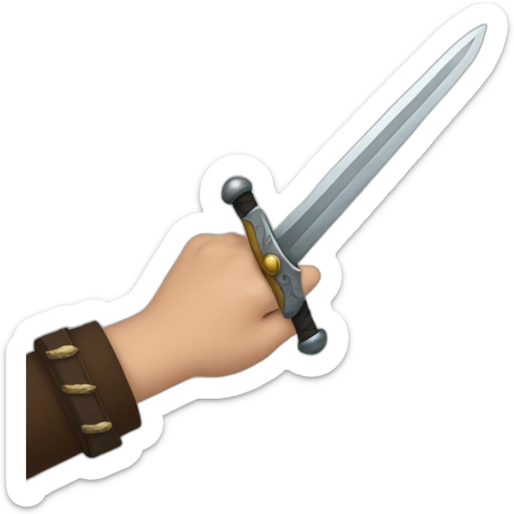 hand-holding-sword sticker