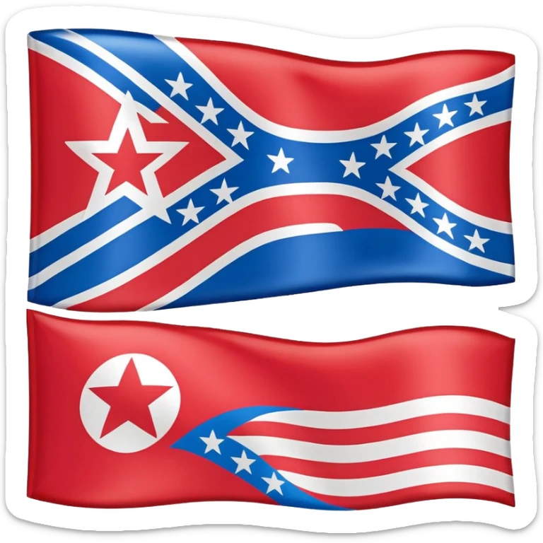 About a emoji flag combination with Puerto Rico + North Korea emoji flag combination flag hack as a flag sticker
