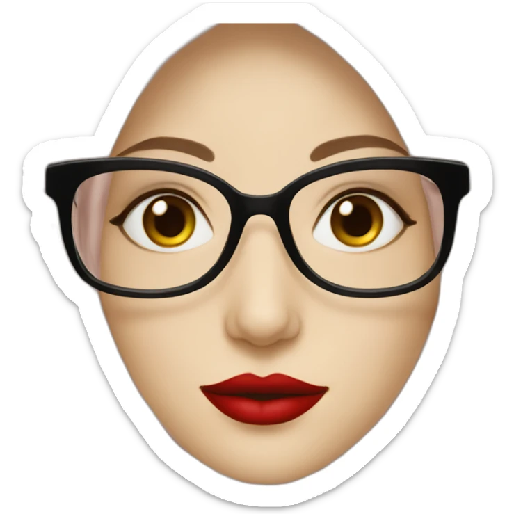 Sexy woman pale skin red lips wear hijab and glasses sticker