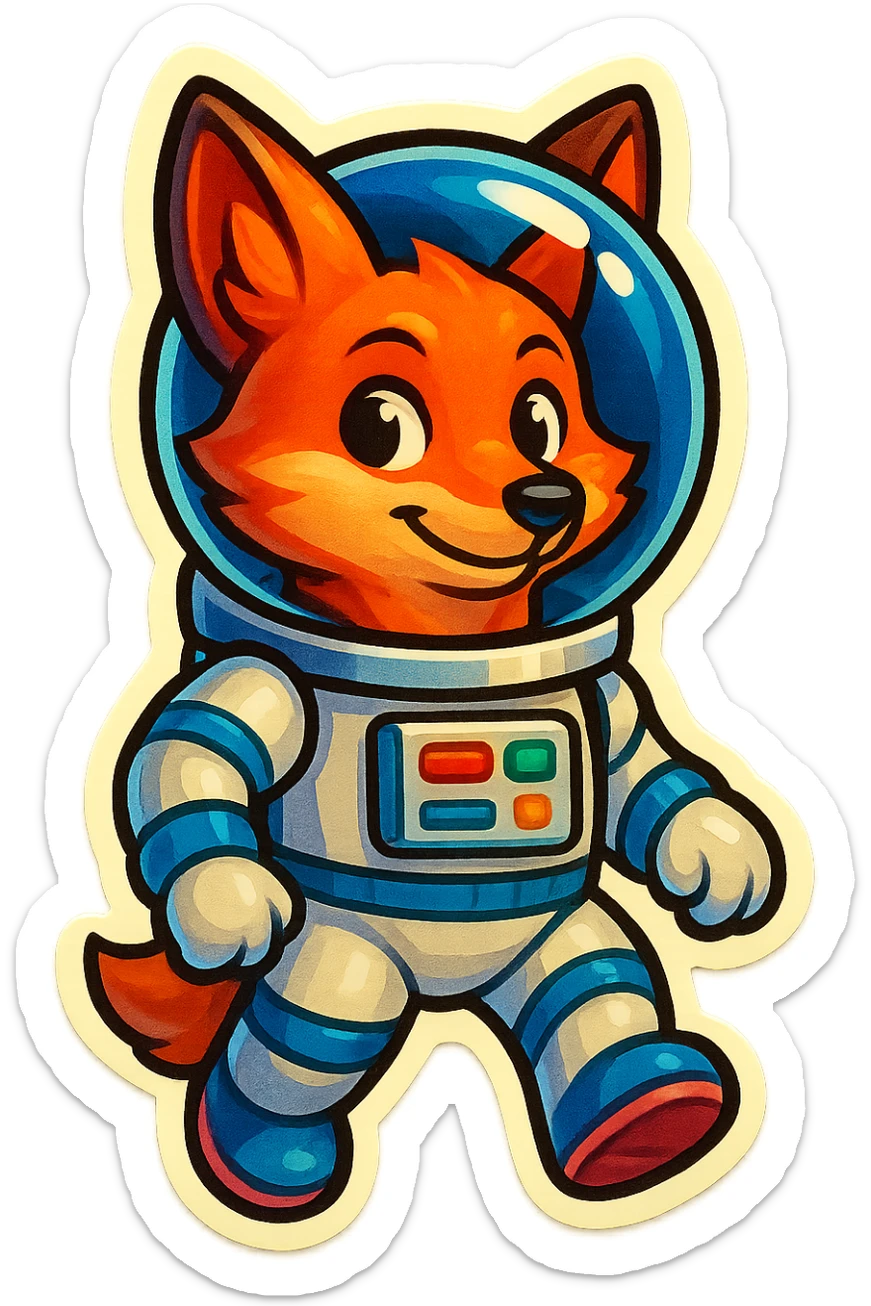 fox astronaut sticker