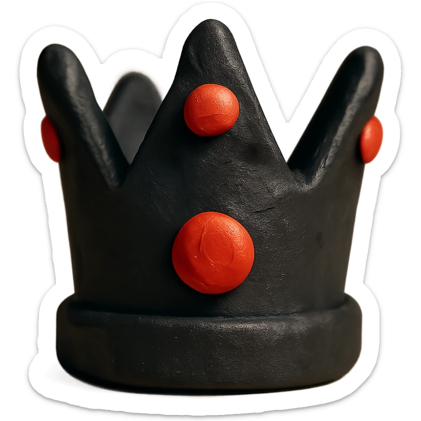 black crown with red jewels sticker