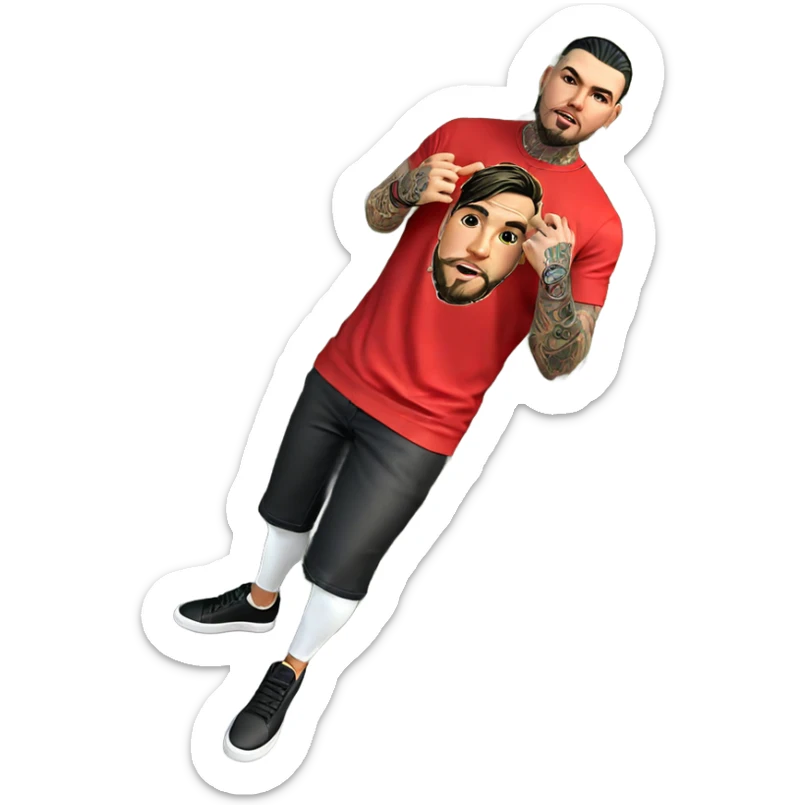 stylish male with tattoos sticker