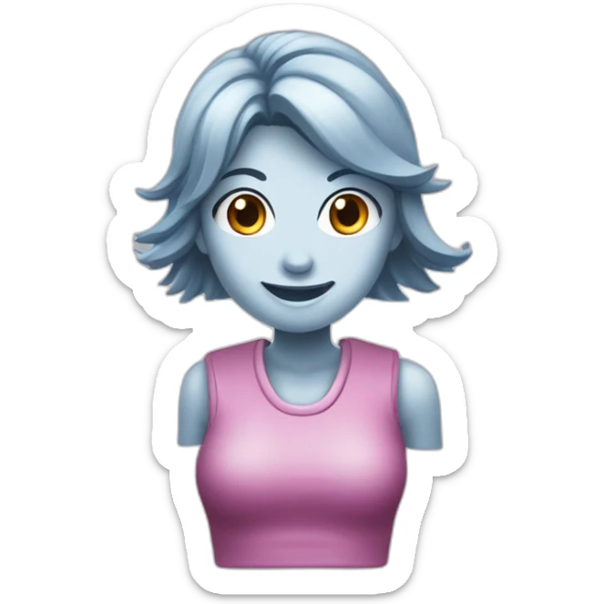 Fille avec un carré court des tâches de rousseur et un appareil dentaire  sticker