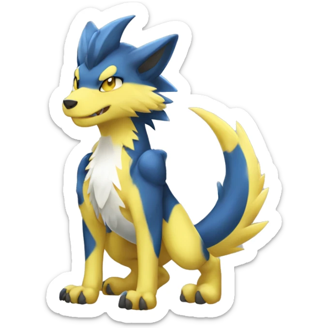 Cute Chibi Lombax-Sergal-Zeraora-Nargacuga-Fakemon full body sticker