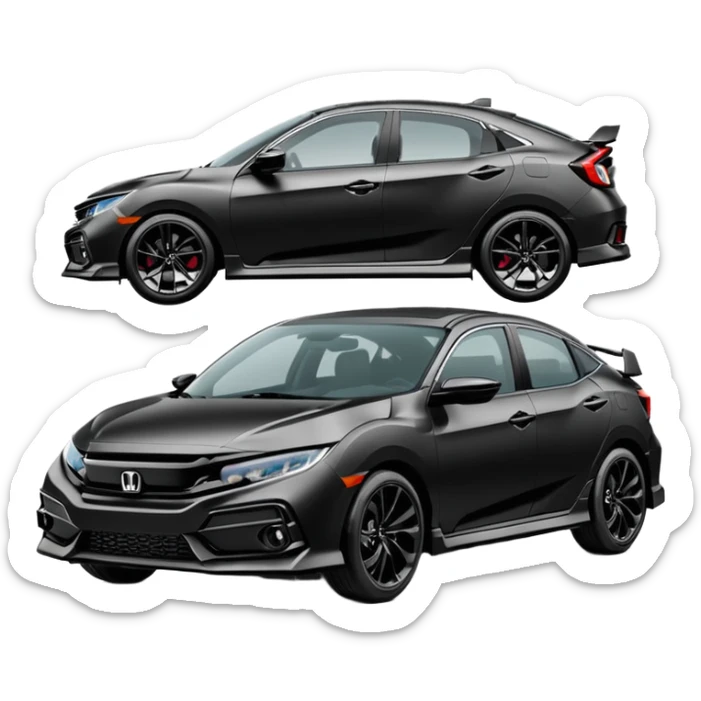 Make an emoji of a 2024 Honda civic sport with a black exterior with no added color  sticker