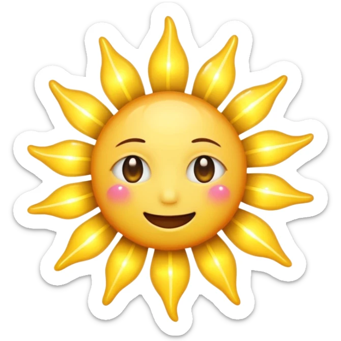 an emoji of a mix of a sparkle and sun sticker