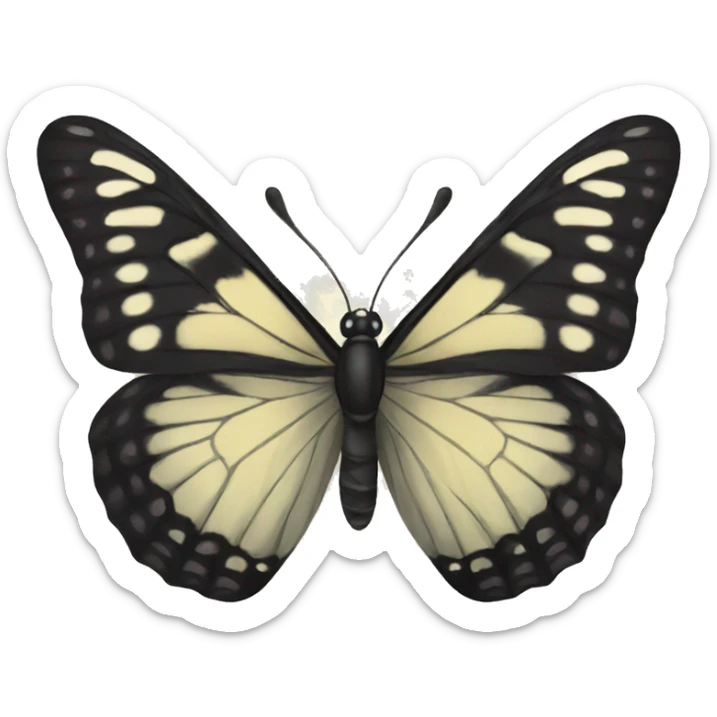 Black butterfly sticker
