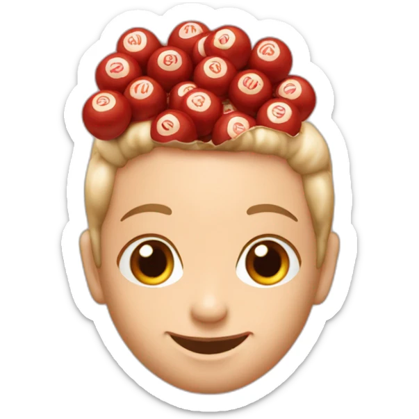 2 maltesers in hair skin coloured bag sticker