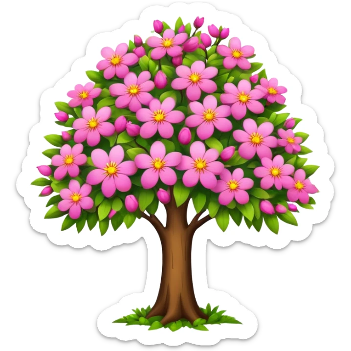 Tree with flower sticker
