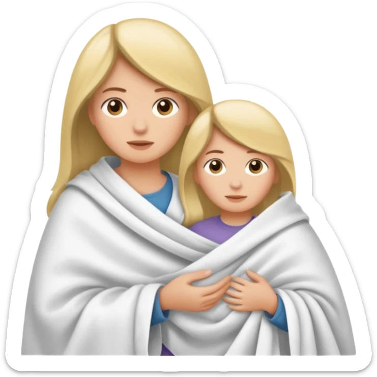 een meisje in het ziekenhuis en aan het wenen. erachter een vrouw die schreeuwt sticker