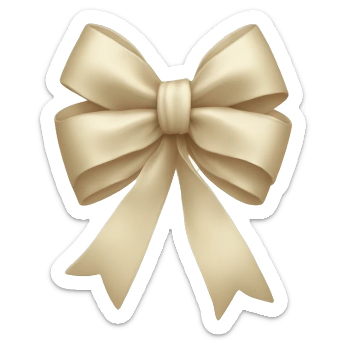 Cream bow sticker