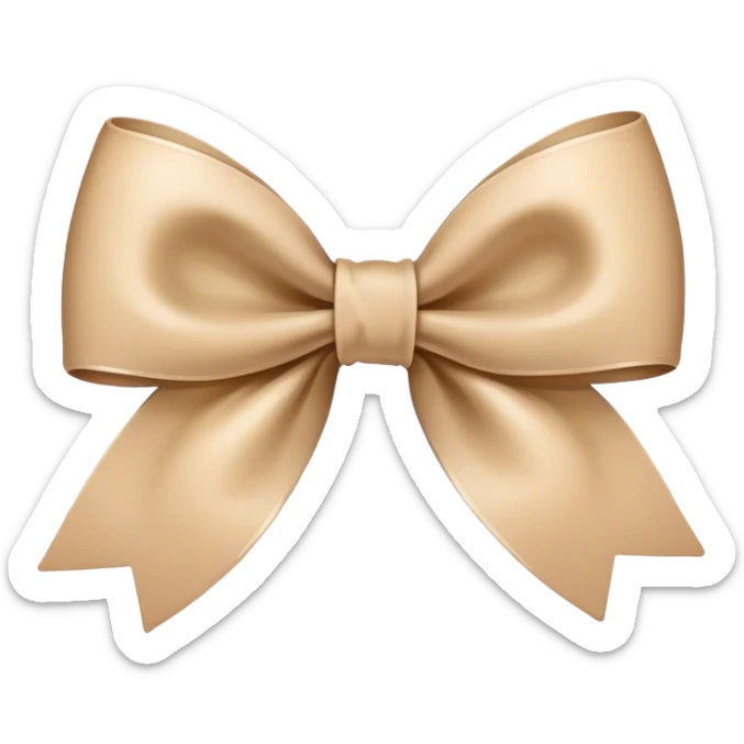 Beige bow sticker