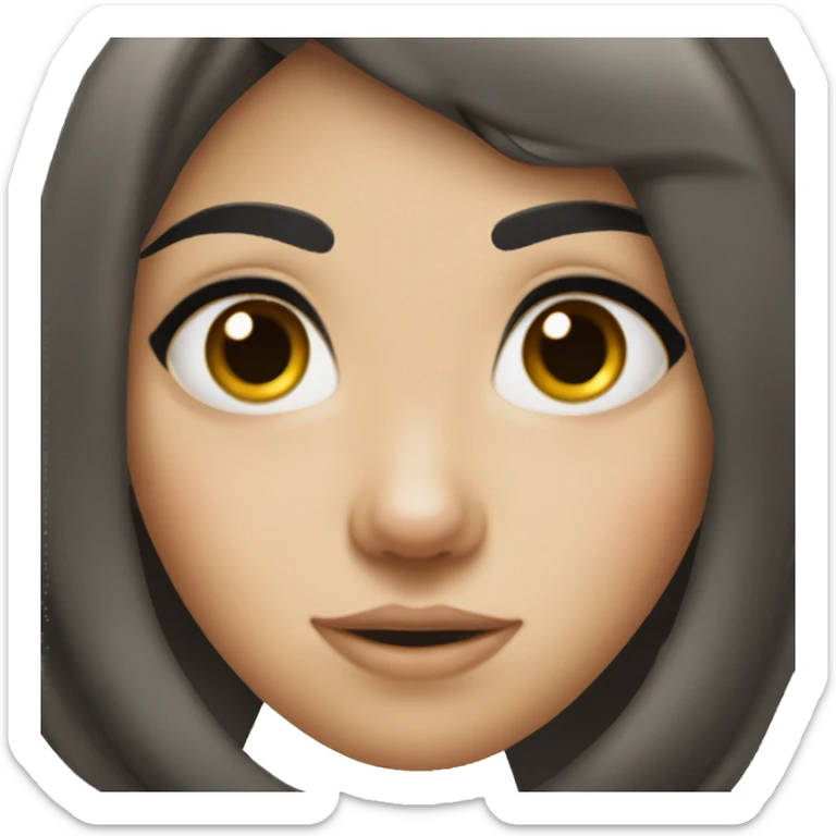 girl, freckles, big cheeks, nose ring, black hair  sticker