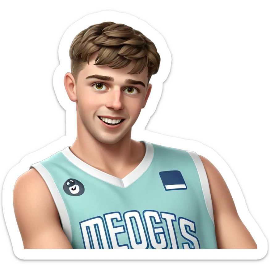 smiling boy in sportswear sticker