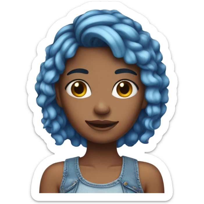 A girl wearing a crop top and blue highlights and short jeans  sticker