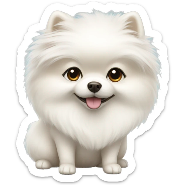 White pomeranian girl  sticker