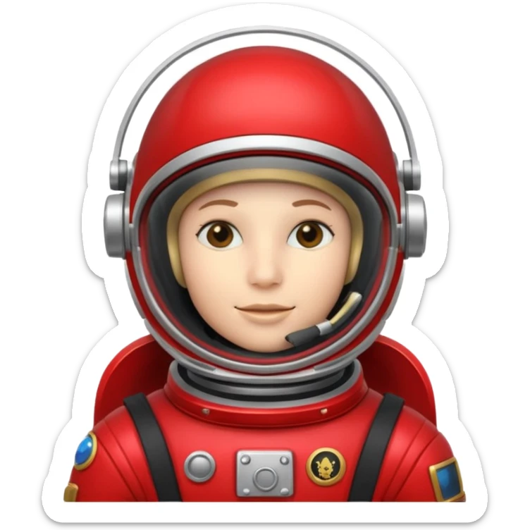 Money astronaut, red and black design, having a logo of "AIOT" sticker