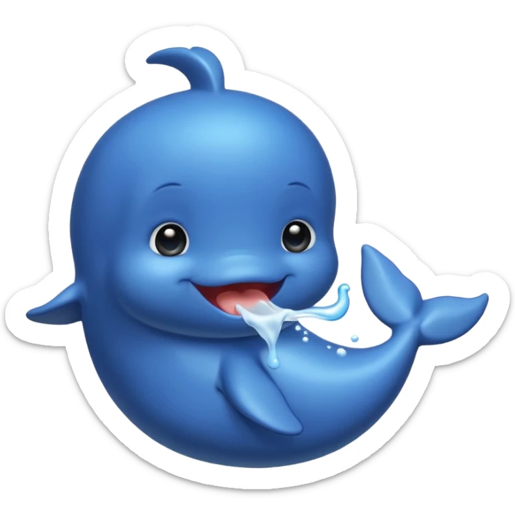 un bébé baleine tout chou avec une tétine dans la bouche sticker
