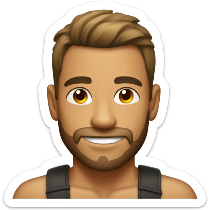 Extremely handsome tan tattooed man sticker