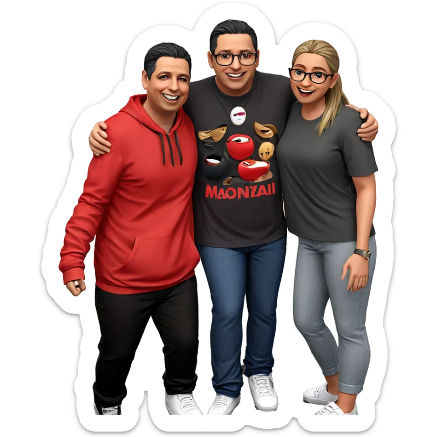 friends in casual style sticker