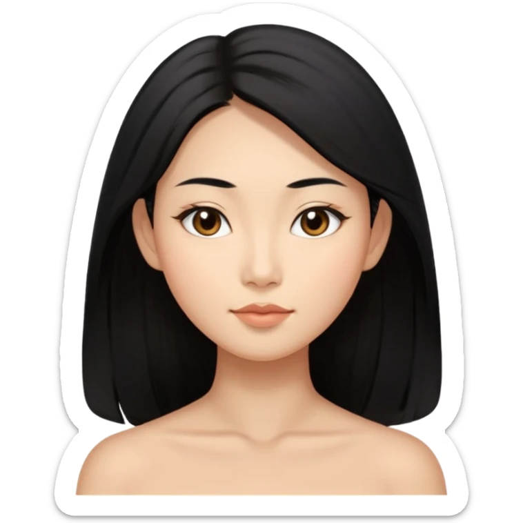 long black hair asian Oval or heart-shaped face

Almond, upturned eyes

Defined jawline, balanced cheekbones

Medium facial fat retention

Sleek, lifted expression sticker