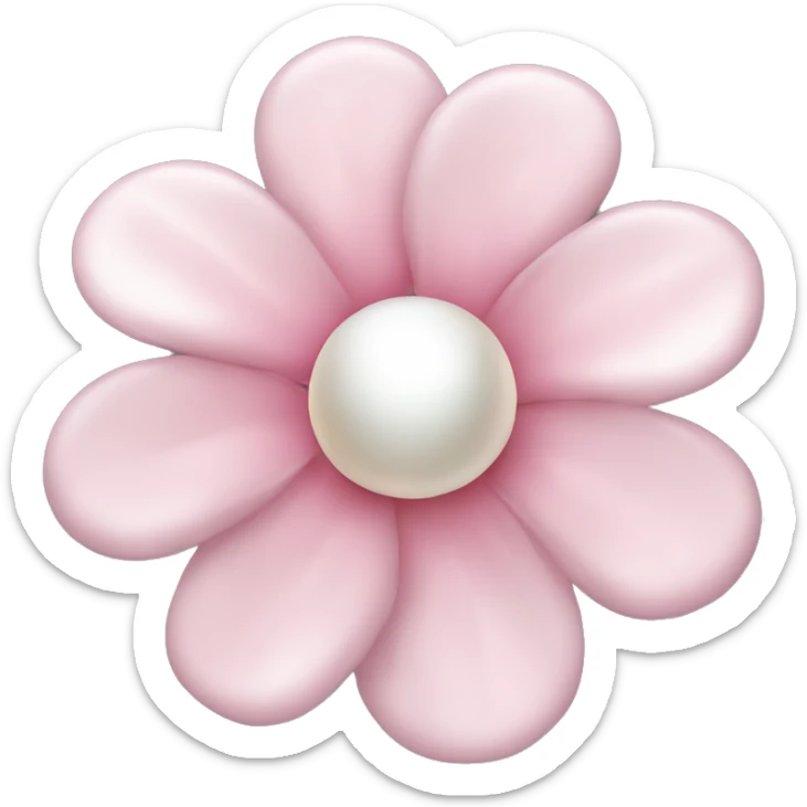 Pearl light pink flower sticker