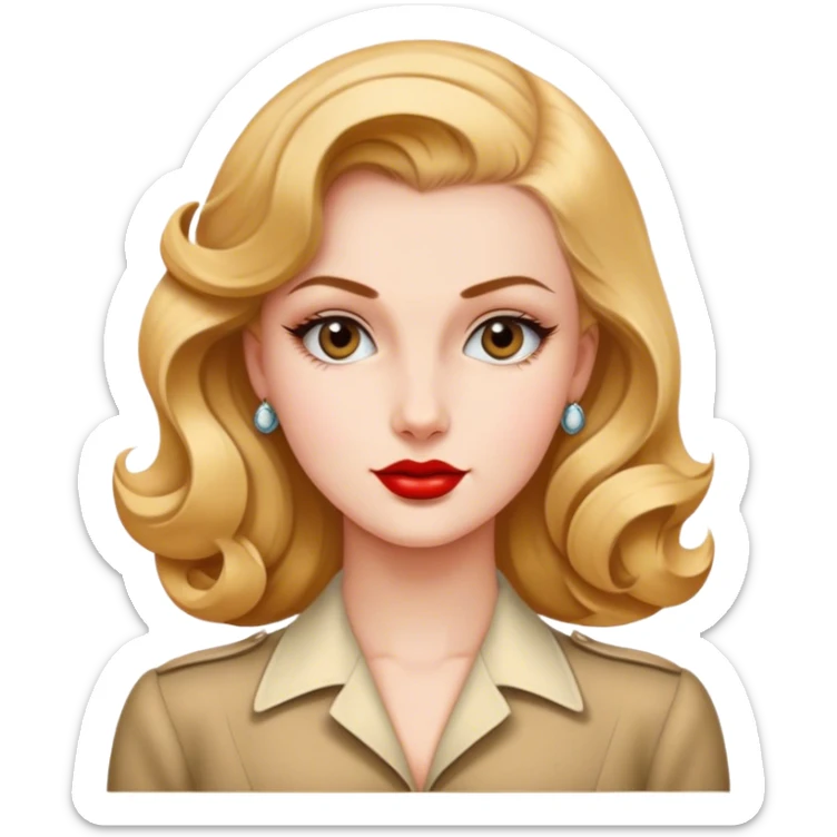 Beautiful woman in 1940’s woman fashion look sticker