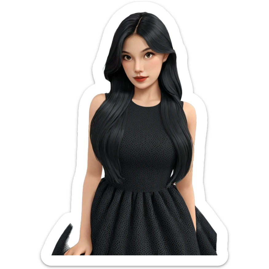 girl in black dress indoors sticker