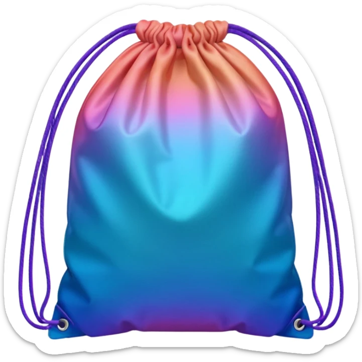 coins  pack in gradient of turquoise, blue, pink, purple, and coral color in bag sticker