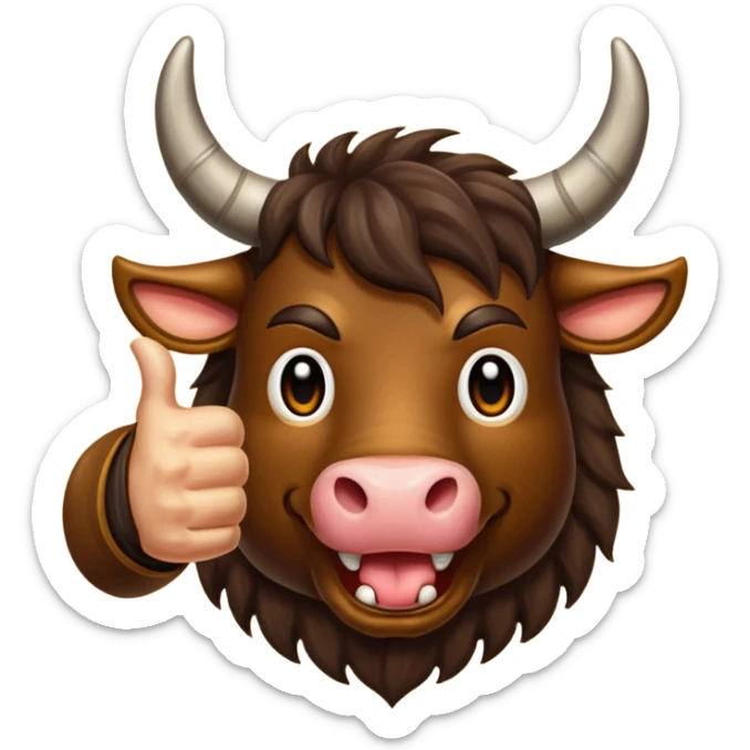 Emoji like (thumbs up) bull's hoof sticker