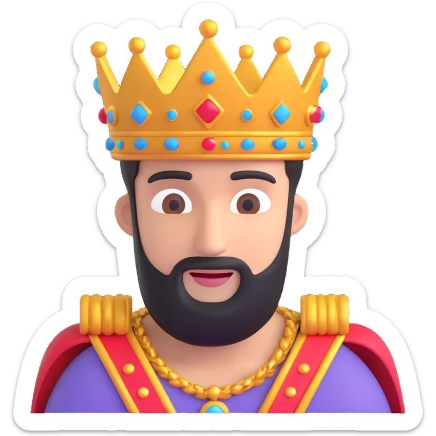 Boaz Sharabi, the Israeli singer, with a crown, 3D emoji style sticker