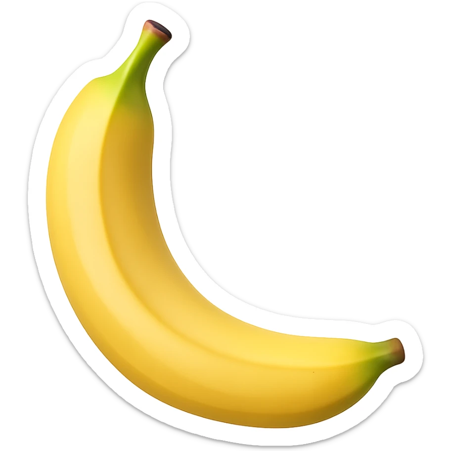Resize the banana emoji to be smaller, targeting a file size of 50-100kb, with no background. sticker