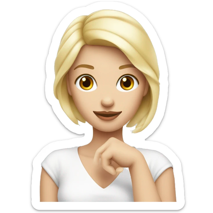 La femme blonde avec la peau blanche qui fait un coeur avec les mains sticker