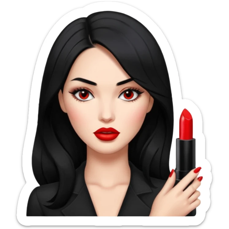 “Emoji girl, femme fatale, black hair. megan fox vibes sticker