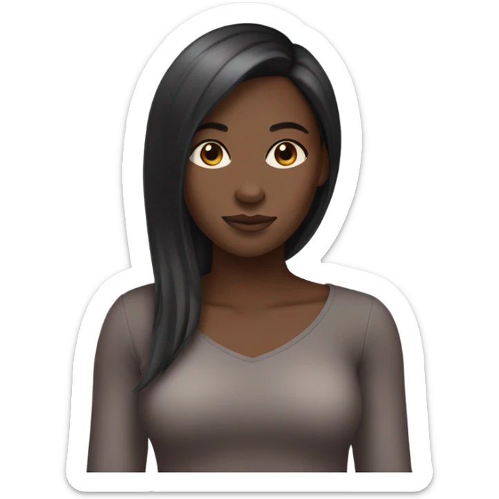 Black girl, brown skin, straight hair, talking about cinema. sticker