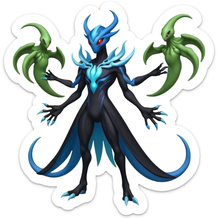 Darkrai-Venom-Cresselia-Zygarde-Electrike-Fakémon-fusion, full body sticker